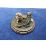 Rabbit and Mouse Figurine 4 inches tall 6 wide