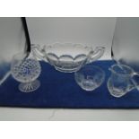 Chippendale vase, brandy glass, jug and bowl