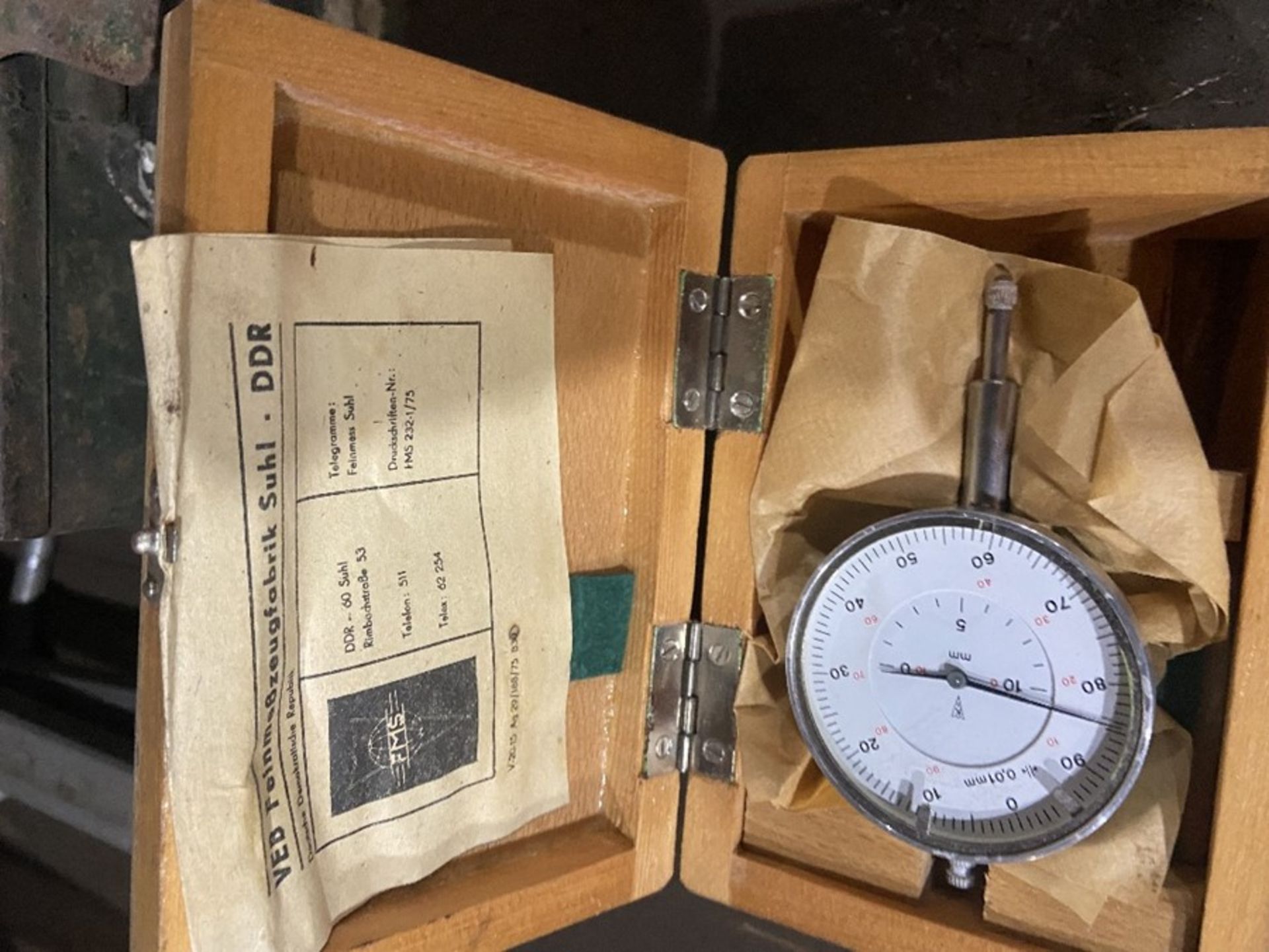 dial gauge in wooden box - Image 2 of 2