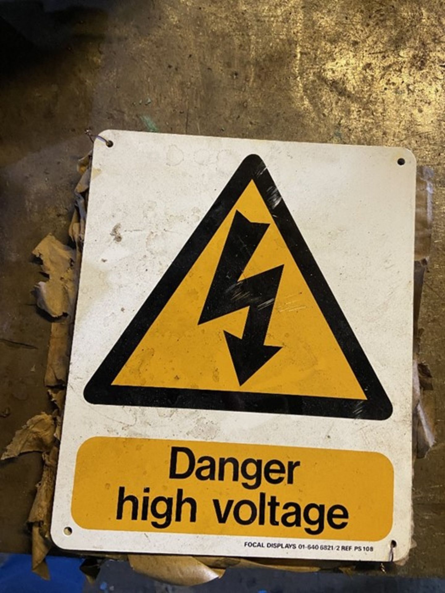 "Danger High Voltage" safety signs