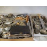 assorted silver plated cutlery