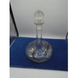 Coloured Glass Ships Decanter 12 inches tall including stopper