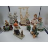 Various china figurines