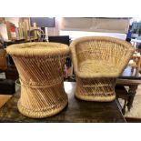 Child’s wicker chair and table