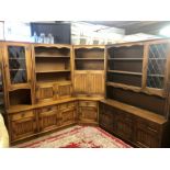 Jaycee Oak Wall units / display cabinets L shaped corner type