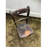 Antique child’s bar back armchair 25 inches tall seat height 12 inches