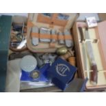 assorted items to include grooming set, compact mirror, carving set etc