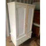 Painted pine wardrobe 98 cm wide 179 tall 60 deep