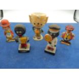 Vintage toys to include Robertson's golli dolls, big ears, mad hatters, captain pugwash and ship