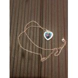 Swarovski crystals blue heart necklace