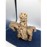 Quantock Pottery Lady on horse 11 1/2 inches tall