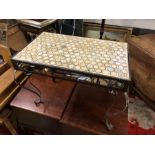 Wrought iron tile top coffee table