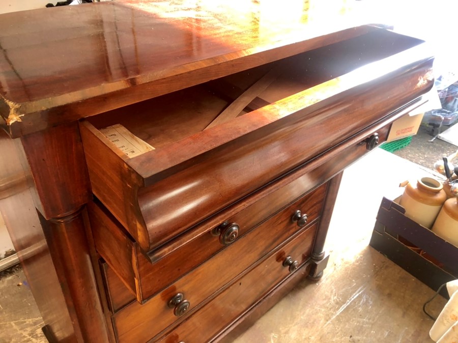 Victorian Mahogany Scottish Chest of Drawers 46 1/2 inches wide 50 1/2 tall - Image 8 of 10