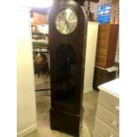 1930s Oak Deco Style Longcase Clock with 3 weights and pendulum 77 inches tall 19 wide from deceased
