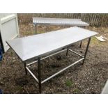 Stainless steel top work ‘ prep table from local hotel clearance 183 x 63 cm 87 tall
