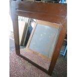 Oak Framed Wall Mirror from Castle Hotel Downham Market 38 1/2 X 47 1/4 inches