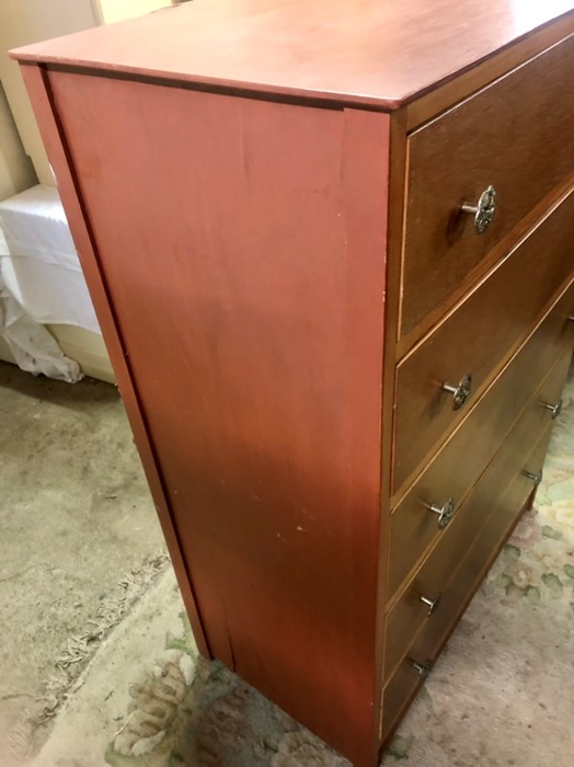 Vintage 5 drawer chest ( a/f ) 29 1/2 inches wide 16 deep 44 tall - Image 3 of 4