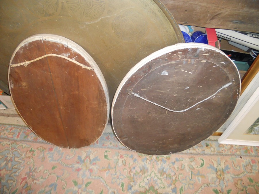 2 Vintage Oval Wood Framed Mirrors - Image 4 of 4