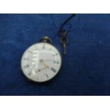 silver pocket watch and key