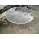 Glass Top Garden Table 40 inches wide 28 1/2 tall