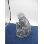 Reconstituted Stone Organ Grinder with his monkey 10 inches tall
