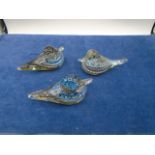 3 Glass Ducks 5 inches long ( no damage )