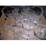 Box of Assorted Glasses including 2 Babycham Glasses