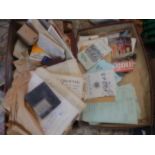 Large case full of bicycle ephemera- newspaper clippings, programmes etc