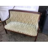 Victorian mahogany upholstered 2 seater sofa