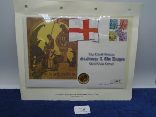 The Great Britain St George and The Dragon Gold Coin Cover with Gold Sovereign 2001, Limited edition
