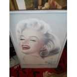 Marilyn Monroe picture , watercolour and oil on canvas