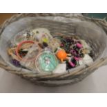 Basket of modern costume jewellery