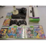 Xbox 360 with kinect sensor, controllers and games