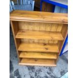 Modern pine bookcase 74 cm wide 95 tall 24 deep