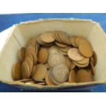 A small box of 1d (pennies) most post victorian