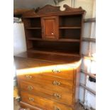 Victorian Mahogany 2 short over 3 long chest of drawers with small shelf section on top with central