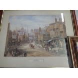 signed watercolour by D. Lebeau and 2 framed prints by Louise Rayner