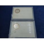 2 x boxed Maria Theresa white metal medallion/ coins