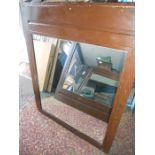 Oak Framed Wall Mirror from Castle Hotel Downham Market 38 1/2 X 47 1/4 inches