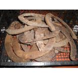 20 Vintage Heavy Horse Shoes from an old farriers shop