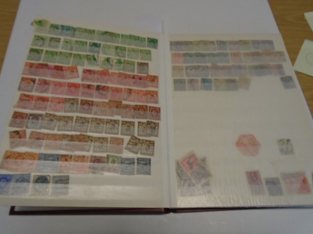 A red stock album mostly British Victorian to 1951 - 3 pages plus 1/2 page high value ERII - Image 6 of 6