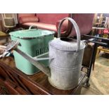 Vintage Galvanised Watering Can with sprinkler