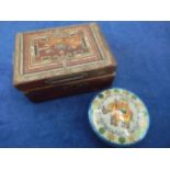 Decorative box of clock keys and silver st christopher and elephant tin full of oddities