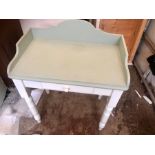Painted pine washstand 75 cm wide 47 deep 74 tall excluding back rail