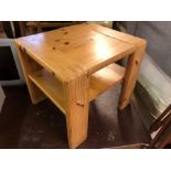 Square pine side table