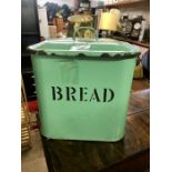 Vintage green enamelled Bread bin