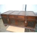 Wooden Trunk with sliding top section