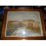 Watercolour of hills 15 x 11 and framed print