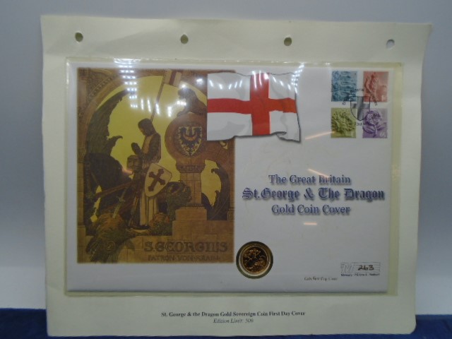 The Great Britain St George and The Dragon Gold Coin Cover with Gold Sovereign 2001, Limited edition - Image 5 of 5
