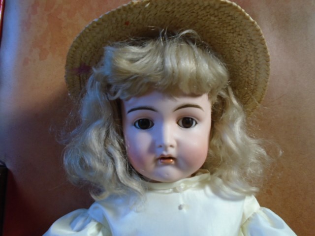 A vintage composite bisque faced doll marked '11' fully articulated with brown sleepy eyes. Possibly - Image 2 of 4